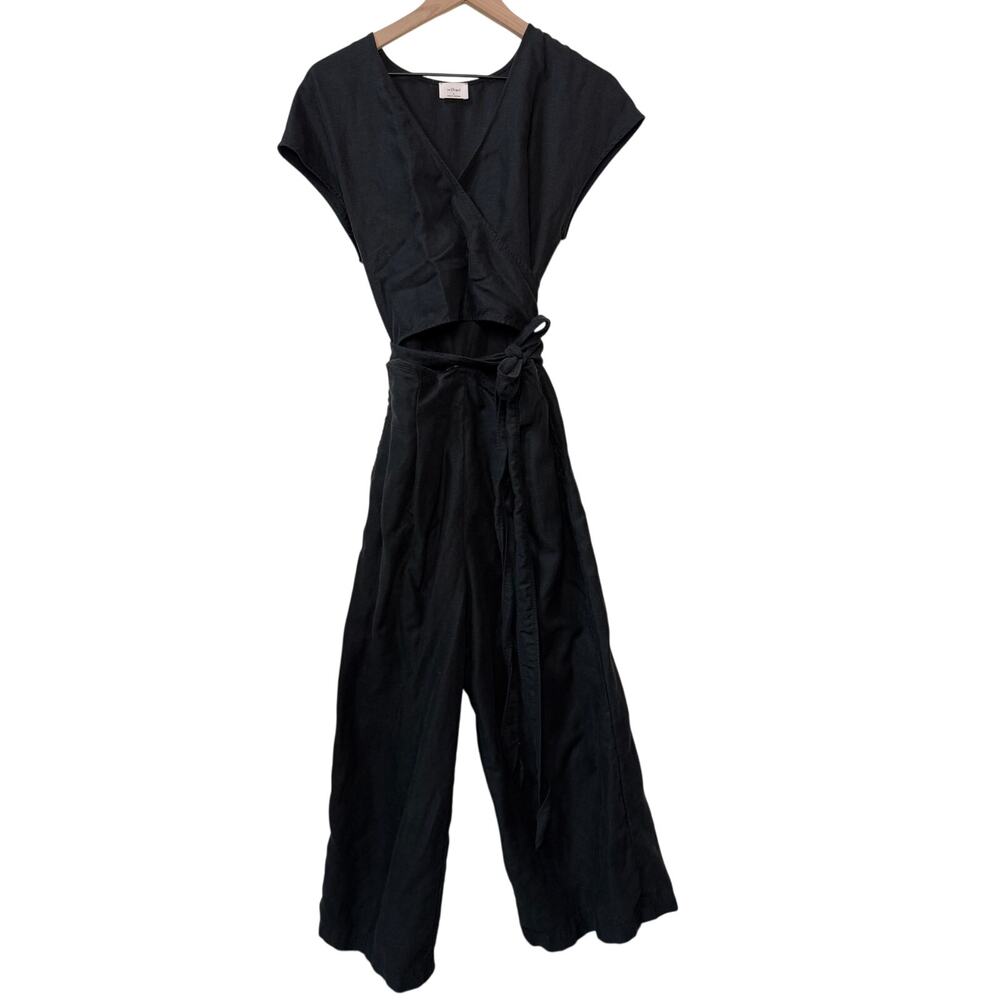 Aritzia Wilfred Brax Linen Jumpsuit Black Size 8 Capsule Minimal Classic Modern - Picture 2 of 16